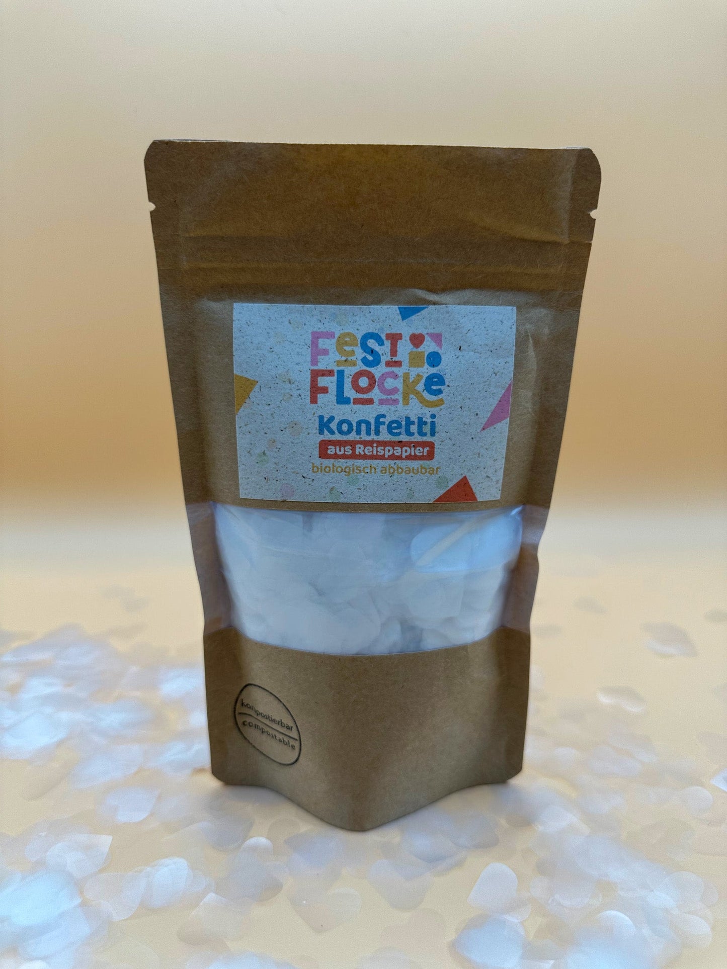 Herzkonfetti aus Reispapier - Festflocke